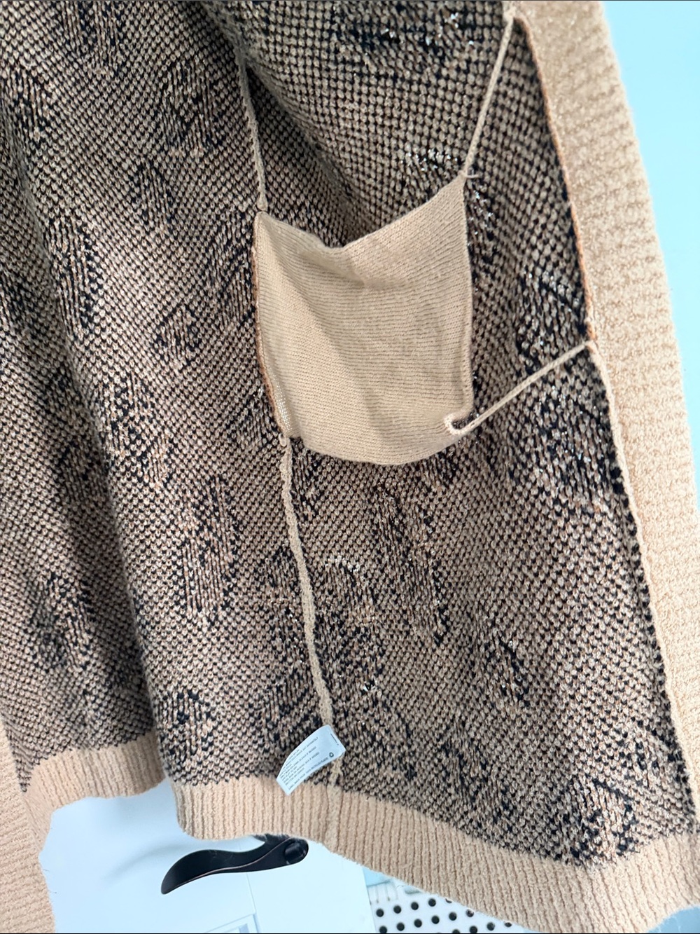 Knox Rose Tan Leopard-Print Open-Front Cardigan - Picture 5 of 5
